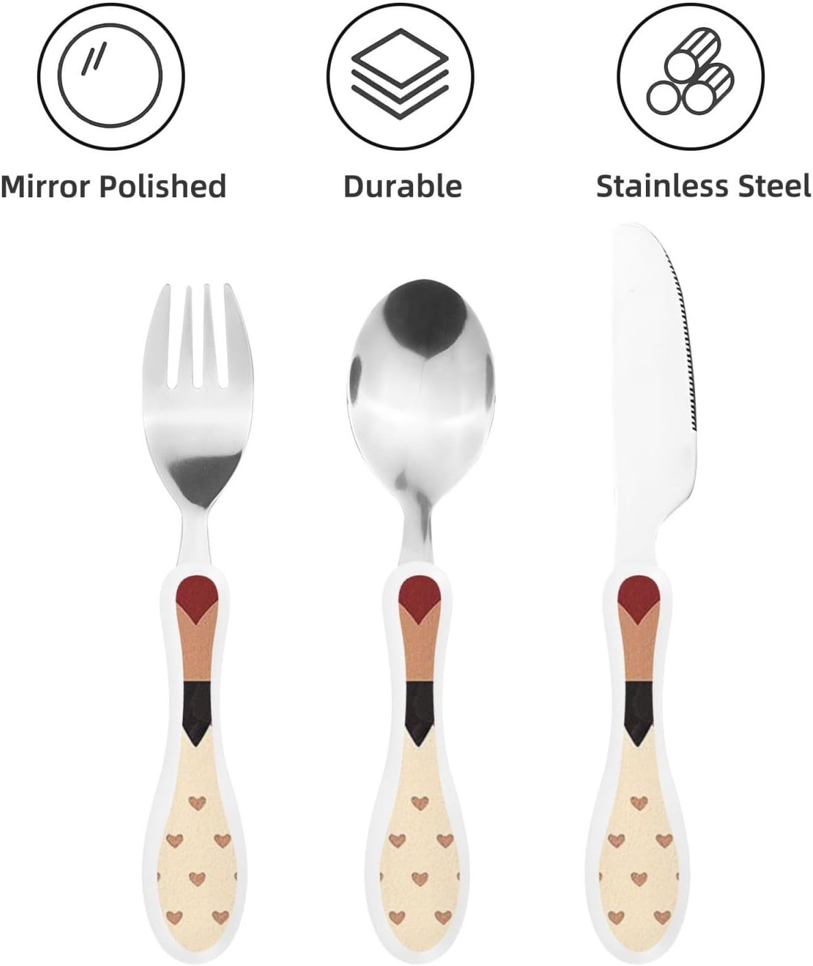 3-Piece Kids Silverware Set With Storage Case, Stainless Steel Reusable Children Safe Knife Spoon Fork Set Cute Puppy Children Flatware Set For Kids Lunch Box