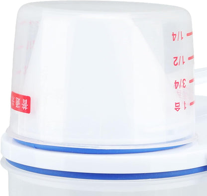 Fabater Rice Airtight Storage Container, 3 to 5Lbs Cereal Dry Food Flour Bin, Pet Dog Cat Food Dispenser with Measuring Cup, Clear Plastic Kitchen and Pantry Organization Bin (White)