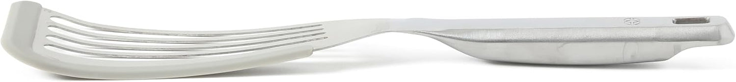 Calphalon Slotted Turner, Kitchen Flipping Spatula, Slotted Spatula, Stainless Steel Turner with Silicone Heat Resistance Handle, Nonstick-Safe Spatula for Draining and Flipping (Navy)