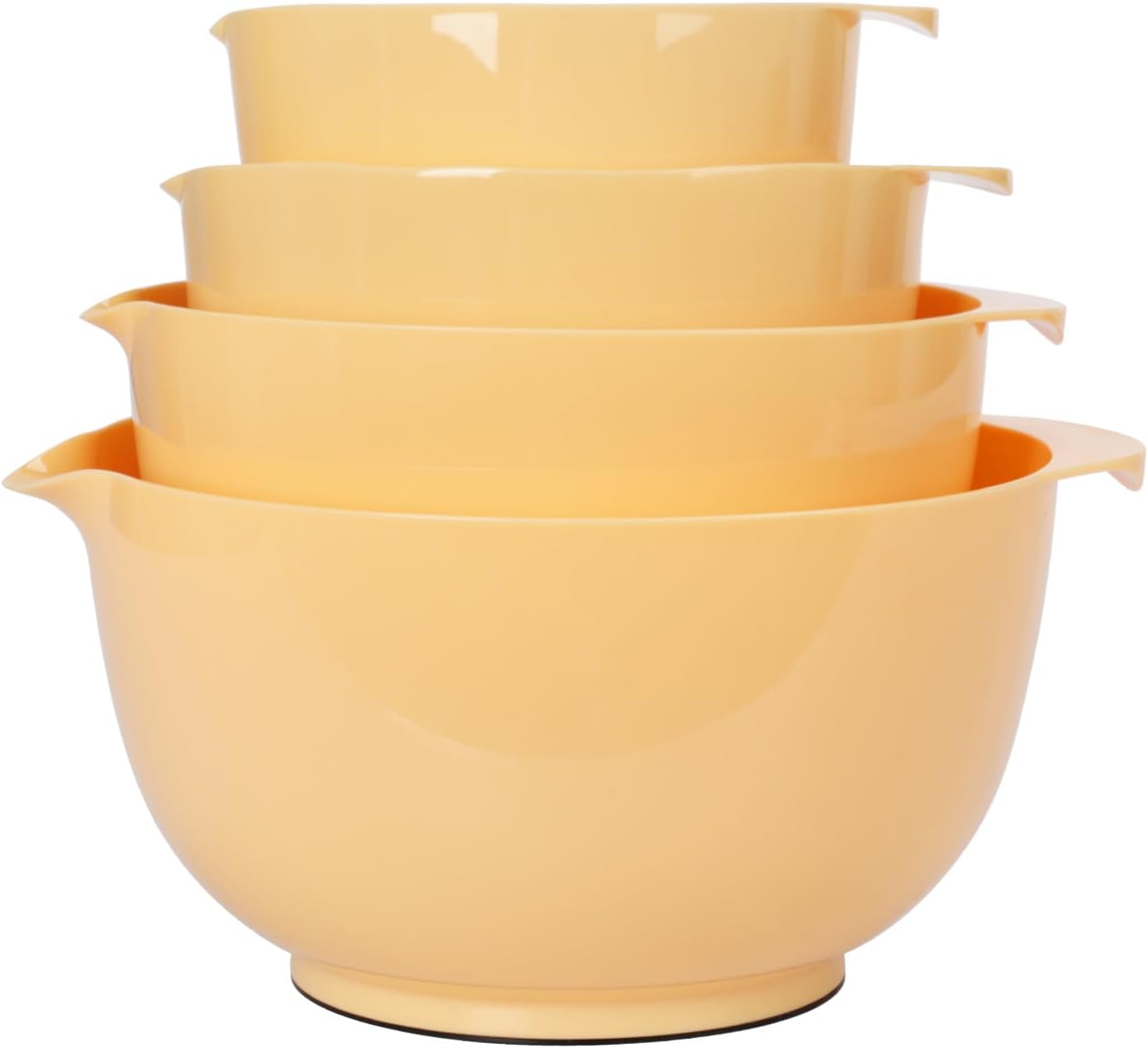 BoxedHome Nesting Plastic Mixing Bowl Set With Pour Spout, Microwave and Dishwasher Safe, BPA free Non-Slip Base, Set of 4 Size 1.7, 2.5, 3.5 and 4.5qt, Great for Prepping, Baking, Cooking (Dark Blue)