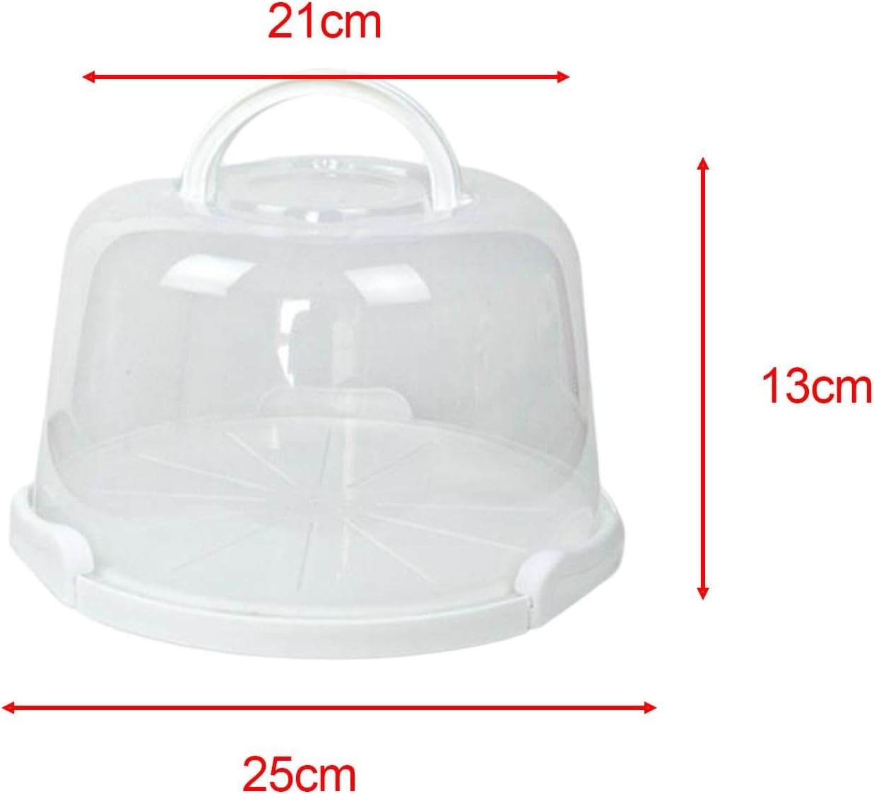 Cake Carrier with Lid and Handle, Serving Tray, Cupcake Container for Desserts, Kitchen, Dishes, 6 inch