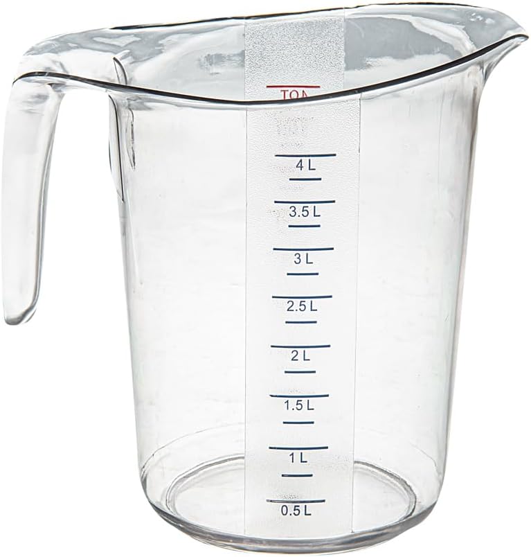 Restaurantware Plastic Measuring Cup - Chef 101 Measuring Jug with Dual Unit Markings, Dishwasher Safe - Clear Measuring Cup for Kitchen, Restaurants