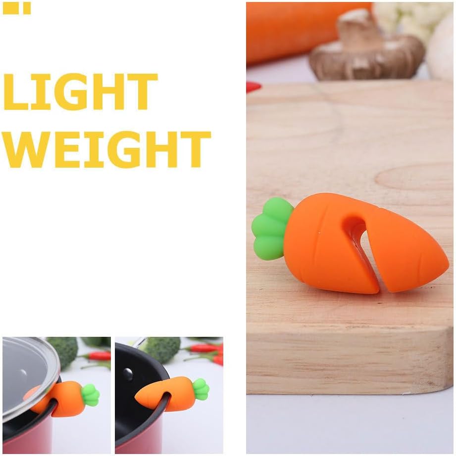 MERRYHAPY Carrot Pot Overflow Preventer 6 Pack Silicone Lid Lifters Boil Stoppers for Kitchen Slow Cooking Spill-Proof Pot Cover Holders 2.16 X 1.18 X 1.18 in