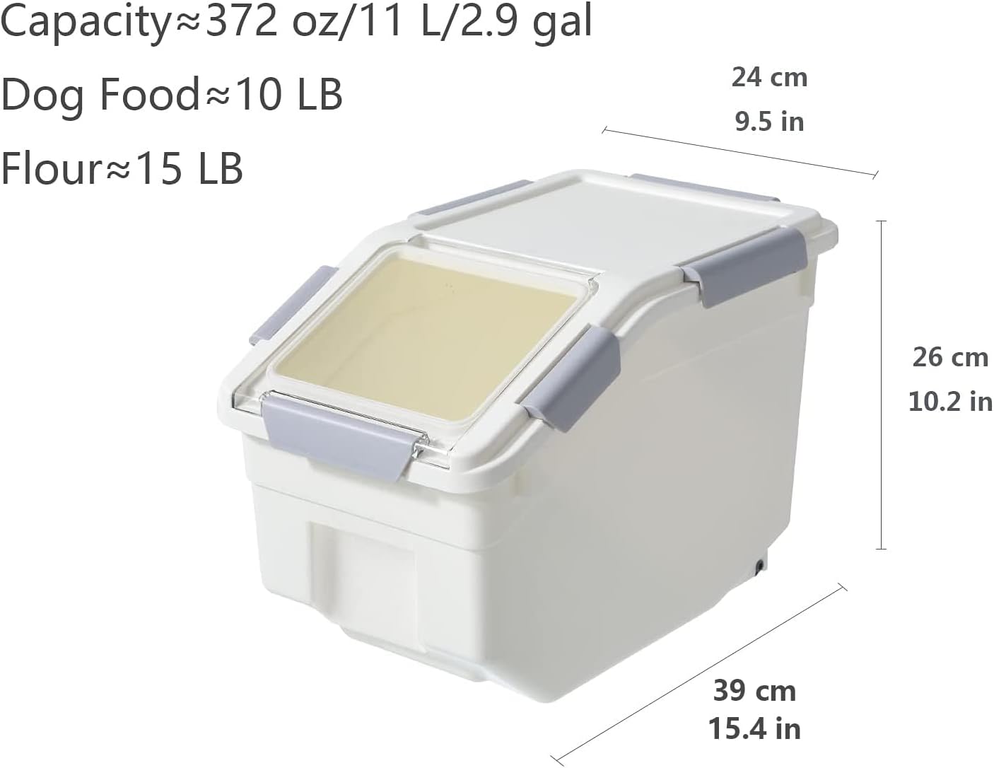 LISM 2 Pack Dog Food Storage Container with Scoop,Large Airtight Pet Dog Food Bin,Container for Dog Treats Rice,Dog Cat Dry Food Bin,Baking Supplies,Flour,Rice,Kitchen Pantry Cereal(25 LB)