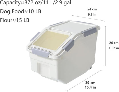 LISM 2 Pack Dog Food Storage Container with Scoop,Large Airtight Pet Dog Food Bin,Container for Dog Treats Rice,Dog Cat Dry Food Bin,Baking Supplies,Flour,Rice,Kitchen Pantry Cereal(25 LB)