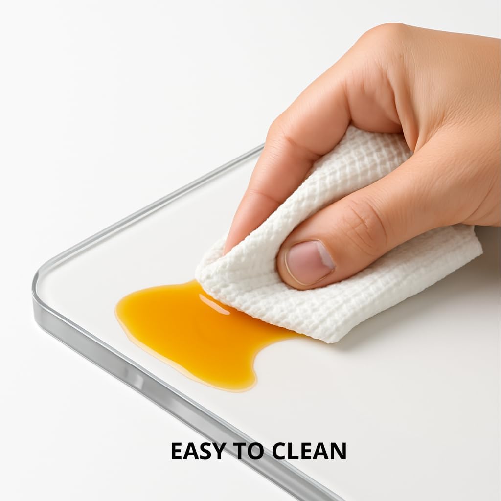 Acrylic Cutting Board with Counter Lip, Clear Cutting Boards for Countertop Protector, Cutting Board for Kitchen Counter, Non-Slip Dough Mat, Kitchen Decor Gadgets House Warming Gifts(24"x18")