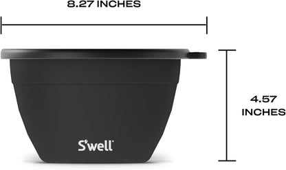 S'well Stainless Steel Salad Bowl Kit 64oz, Peacock Blue, Comes with 2oz Mini Canister and Removable Tray for Organization, Leakproof, Easy to Clean, Dishwasher Safe