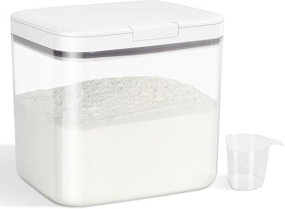 TBMAXS Versatile Storage Container Bin with Pop-up Lid & Scoop, Rice Flour Container Dog Cat Food Storage Container, Laundry Room Organization Household Essentials Kitchen Pantry Organizers