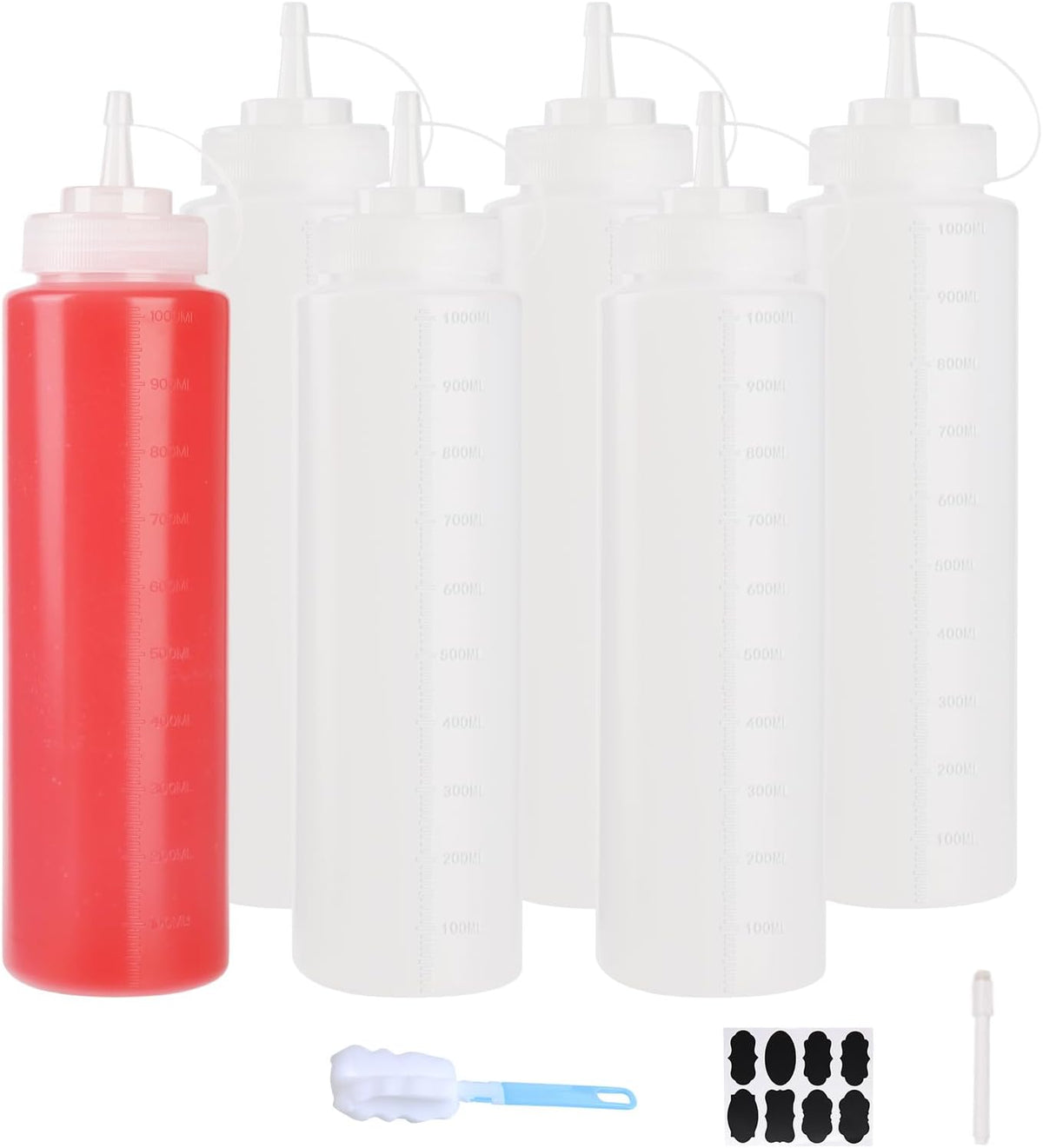 32 oz / 1000 ml Plastic Squeeze Bottles 3-Hole