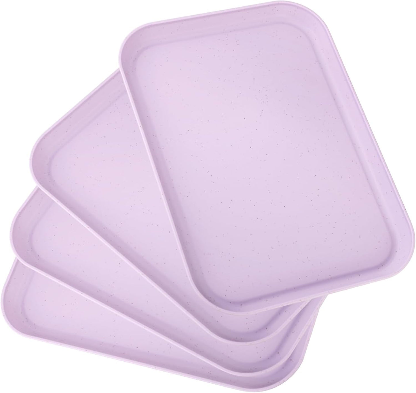 4 Pack Multicolo Plastic Serving Trays for Party Serving Food - Rectangular, 8.66 by 12 in, Heavy Duty Dessert Trays for Food Erving Platters for Party Tray Decor Veggie,Snack