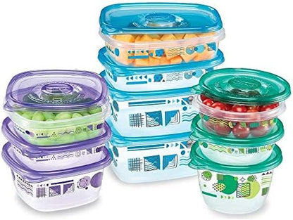 Glad GladWare MatchWare Food Storage Containers with Lids, BPA Free Reusable Plastic 20 Piece Variety Pack for Lunches, Meal Prep, and Leftovers, Leak Resistant, Microwave and Dishwasher Safe