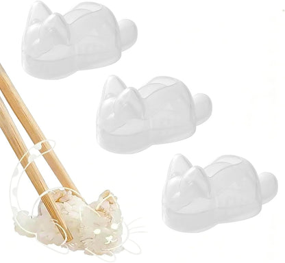 Cat Onigiri Mold Set Rice Ball Mold for Bento, Cat Shape Food Mold with Drain Holes for Rice Potato Carrot Puree(3 Pack)