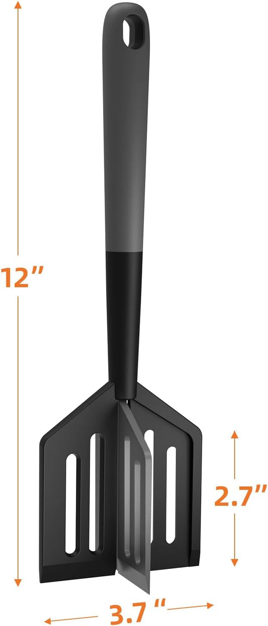 Foldable Meat Chopper & Spatula 2-in-1 Ground Beef Masherwith Twist-to-Change Design, Heat-Resistant Kitchen Utensil, Dishwasher Safe Non-Stick Cooking Tool