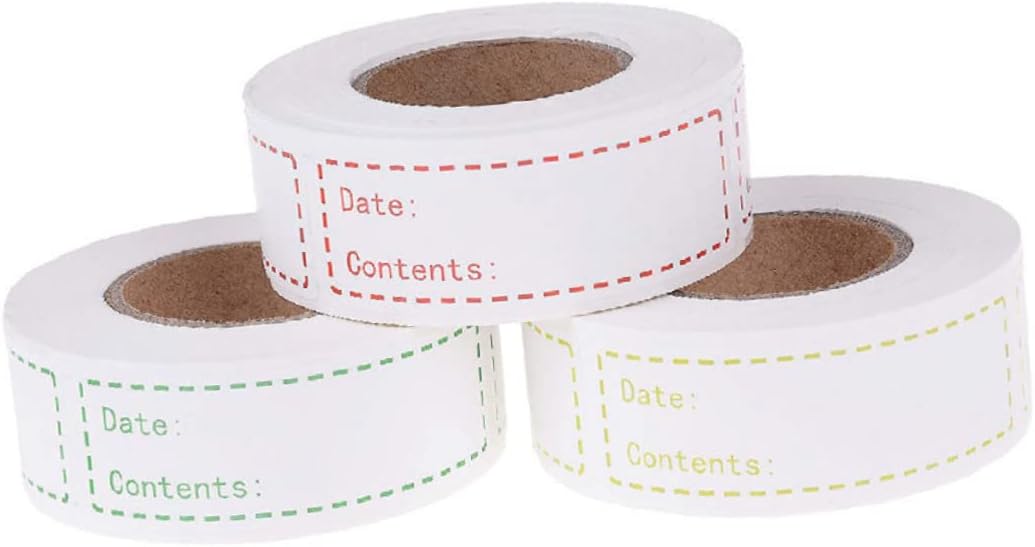 Lurrose 2rolls Natural Food Stickers for Boys and Girls DIY English Record Date Labels for Containers Kitchen