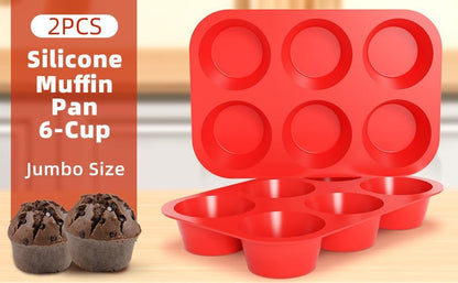 CAKETIME 12 Cups Silicone Muffin Pan - Nonstick Cupcake Pan 1 Pack Regular Size Silicone Mold for Baking