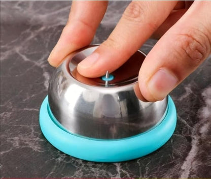Stainless Steel Egg Piercer - Egg Opener for Hard Boiled Eggs, Egg Poker with Sharp Pin & Anti-Slip Base, Perfect Hard Boiled Egg Peeler Tool, Easy Peel Kitchen Gadget Gift (Blue(simple))