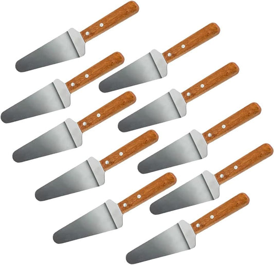 Pizza Server Spatula Pie Servers Spatula With Wooden Handle Shovel Stainless Suitable For And Easy to Grip Pizza Spatulas Pie Server Cake Pizza Servers