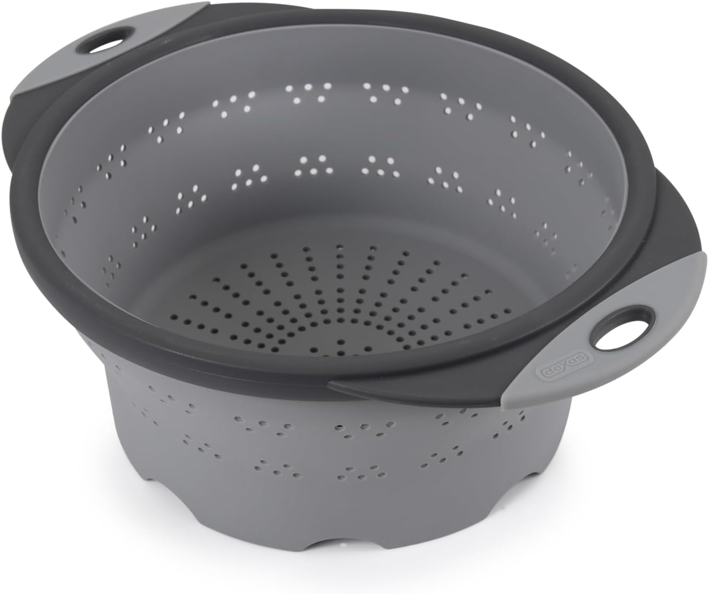 Dexas 10" Collapsible Silicone Colander in Cream, Kitchen Strainer with Handles, 15.1 Cup Capacity | BPA-Free, Heat-Resistant, Space-Saving Kitchen Tool
