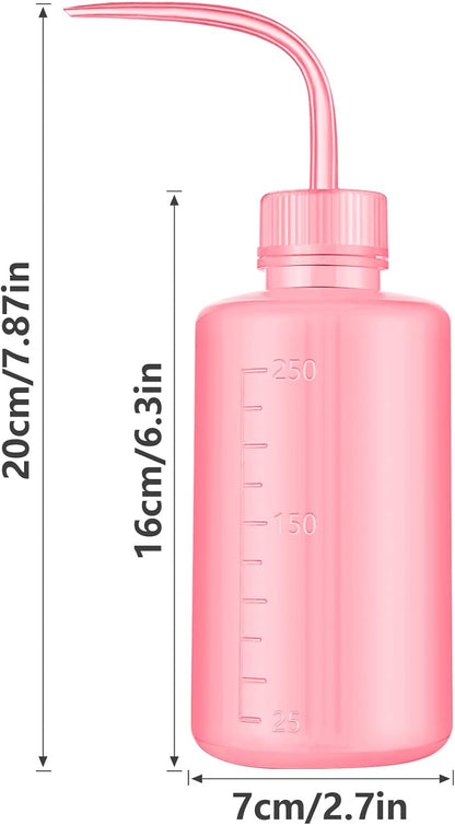 Wash Bottle 2pcs 250ml/8oz Safety Watering Tools, Economy Plastic Squeeze Washing Cleaning With Narrow Mouth Scale Labels for Medical Succulent Irrigation Plant (Black)
