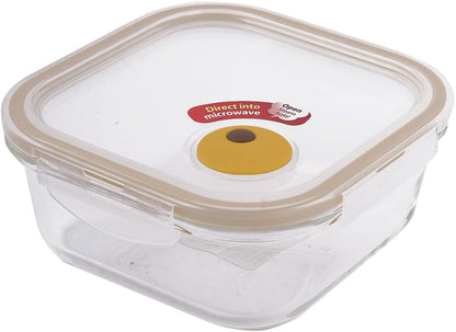 LOCK & LOCK Ovenglass Heat Resistant Glass Round Food Storage Container with Steam Vent, 32.12-oz / 4.02-cup