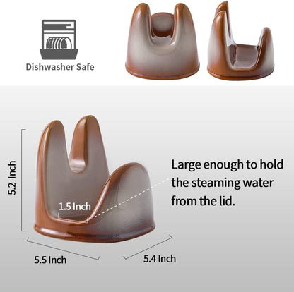 Nihow Ceramic Pot Lid Holder While Cooking for Kitchen Counter/Stove Top