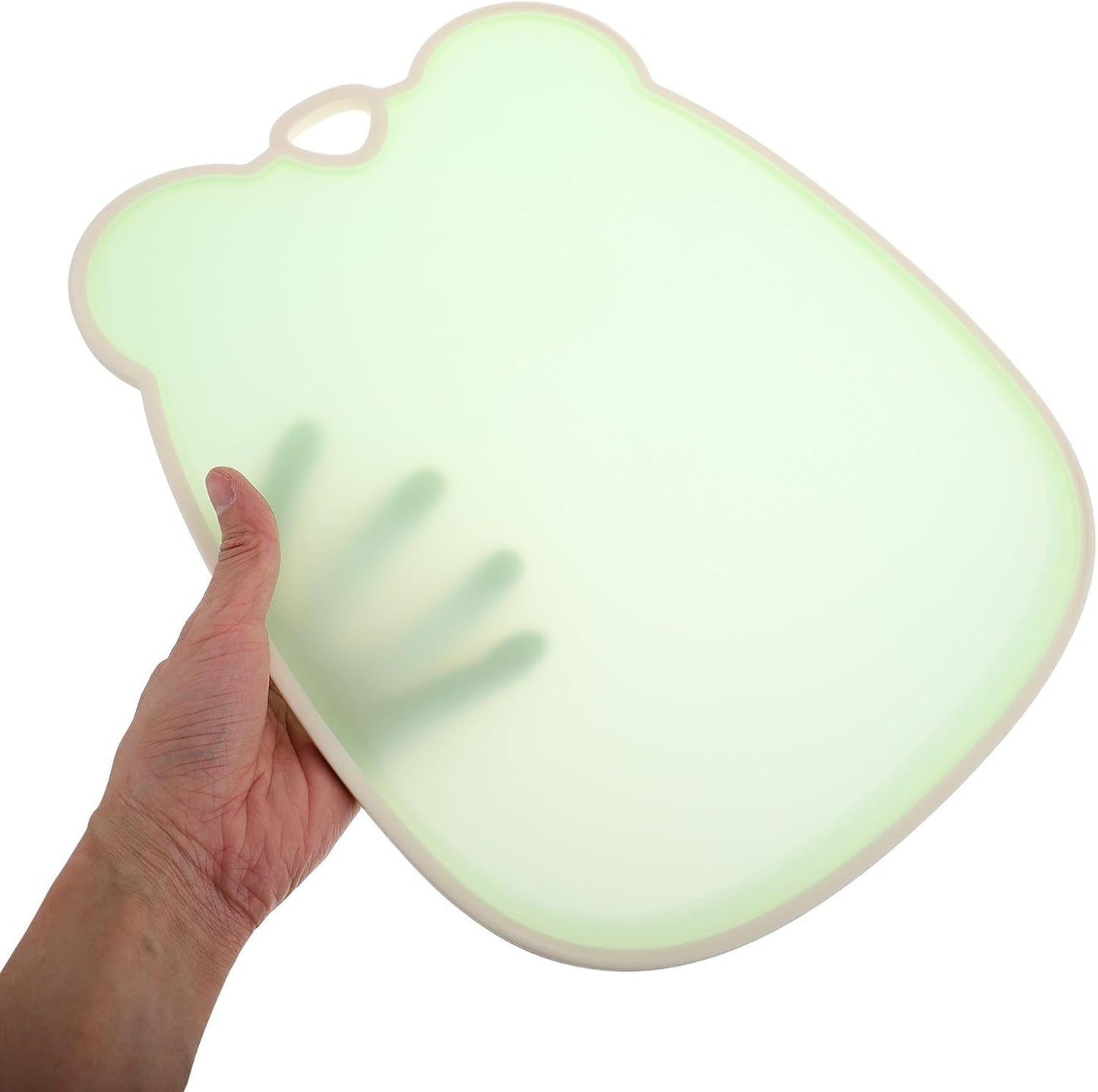 Hemobllo Large Food Prep Cutting Board Fruit Vegetable Chopping Board Non-slip Kitchen Mat Jelly Green for Home Use