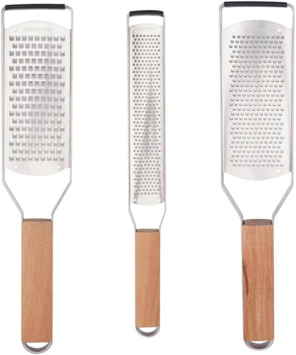 SHIKORI Professional Cheese Graters for Kitchen Stainless Steel-3 Pcs