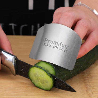 Promifun Finger Guards for Cutting, 8 Pcs Stainless Steel Finger Protector for Cutting Food, Knife Guard, Chopping Protector for Dicing and Slicing in Kitchens