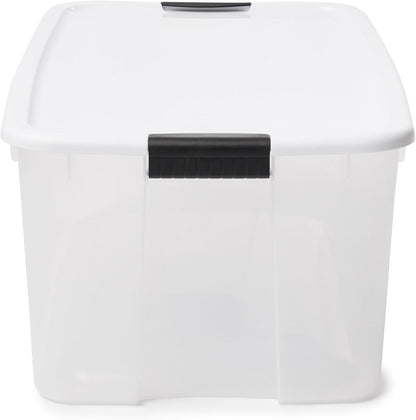 Sterilite 6-Pack Ultra Latching Box, Storage Bins with Lids, Clear Plastic, 18 Qt – Large Heavy-Duty Organizing Bin Containers for Home, Closet, Kitchen, Pantry, Bathroom, and Office