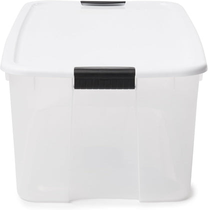 Sterilite 6-Pack Ultra Latching Box, Storage Bins with Lids, Clear Plastic, 18 Qt – Large Heavy-Duty Organizing Bin Containers for Home, Closet, Kitchen, Pantry, Bathroom, and Office