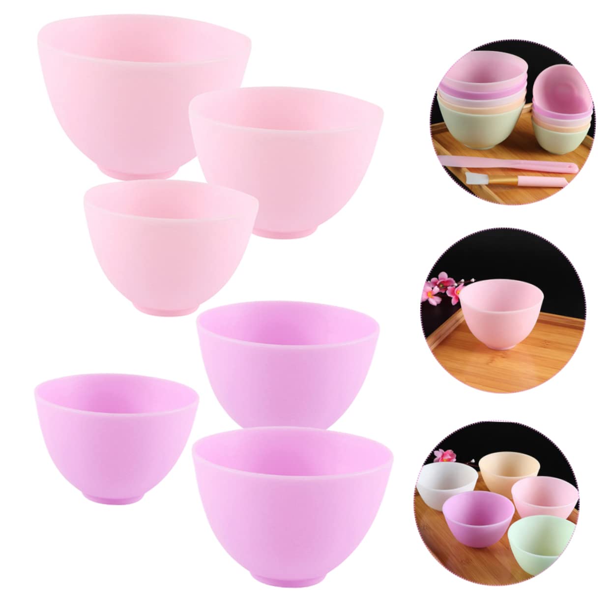 Baluue 6pcs Silicone Bowl for Clay Mask Mask Mixing Bowl Set Safe Easy to Use for Facial Diy