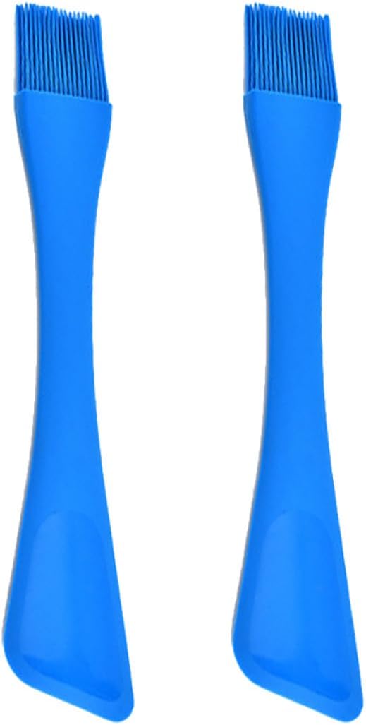 CHILDWEET Dual Head Silicone Basting Brush and Spatula Heat Resistant Kitchen Baking Tool for Bbq and Pastry 2pcs Set Suitable for Home Cooking and Grilling Random Random Color