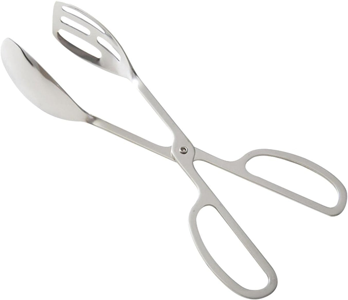 Food Tongs, Heavy Duty Stainless Steel Kitchen Tongs Salad Tongs 10 inch Heat Resistant Small Serving Tongs for Cooking, Grill, Pastry, Sandwich, Ice, Food Bread Dessert (Silver)
