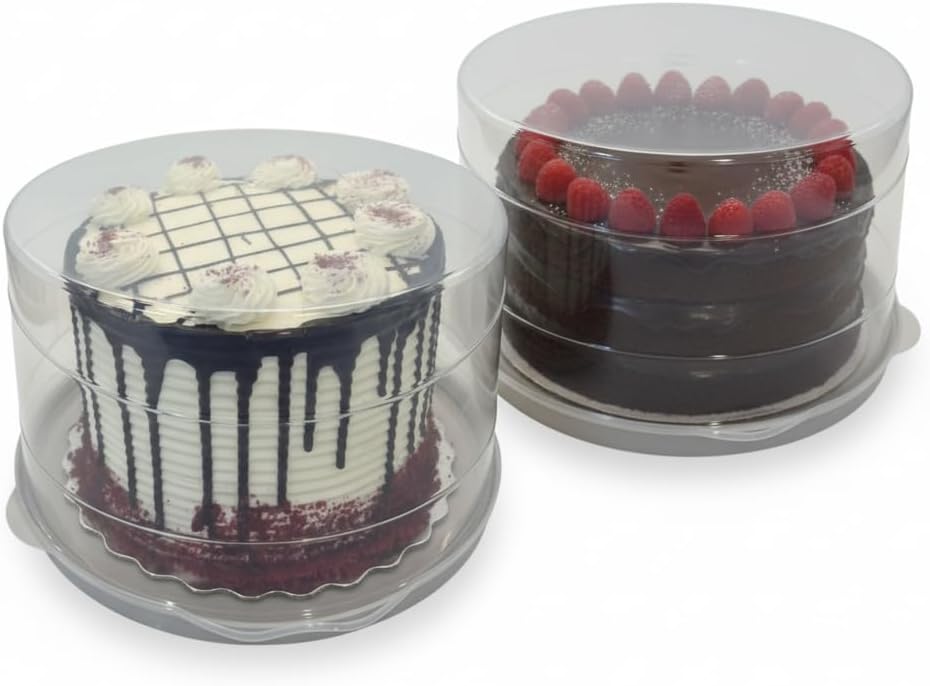 Evelots 2-Pack 10-Inch Airtight Food Storage Container with Lid - Portable Carrier for Pies, Cakes, Cupcakes & More - BPA-Free Clear Plastic - Secure & Easy Transport
