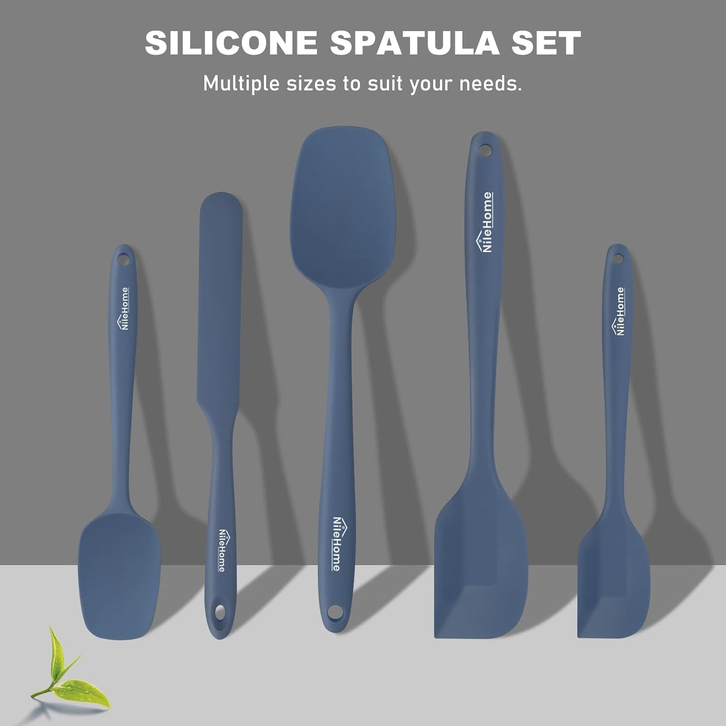 NileHome Silicone Spatula Set, 6 Pieces Food Grade Kitchen Utensils with Silicone Brush Heat Resistant Up to 600°F Dishwasher Safe BPA-Free Rubber Spatula for Scraping, Baking, Cooking, Mixing-Black