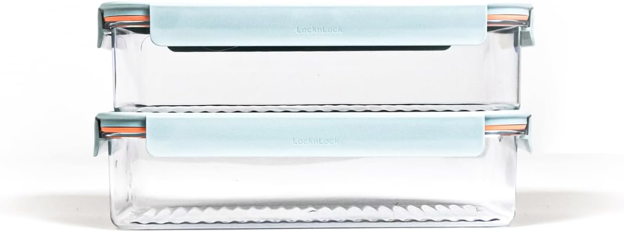 LocknLock LBF404RS5N Bisfree Modular Plus Food Storage Containers for Lunch, Meal Prep, Stackable, BPA-Free, Leakproof, Microwave, Dishwasher, Freezer-Safe, 10 Pieces, 5 Boxes and 5 Lids, Navy, 910ml