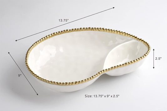 Pampa Bay Titanium-Plated Porcelain 2 Section Serving Piece