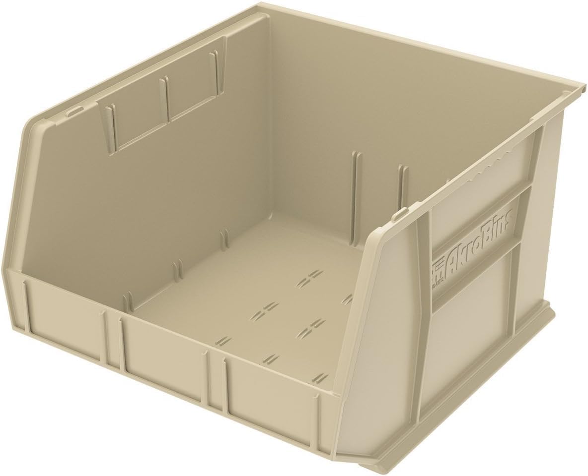 Akro-Mils 30270 AkroBins Plastic Storage Bins, Space-Saving Stackable Bins for Garage, Pantry, Craft Organization, 18" x 16" x 11", Clear, 3-Pack
