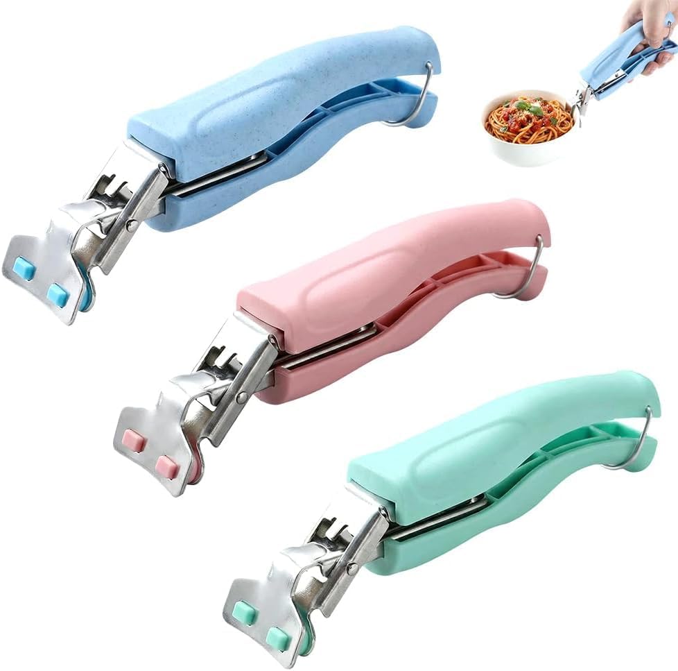 Anti Scald Plate Gripper and Thick Silicone Pinch Mitts Set, Hot Bowl Holder Retriever Tongs, Heat Resistant Oven Gloves Clip for Moving Hot Dishes