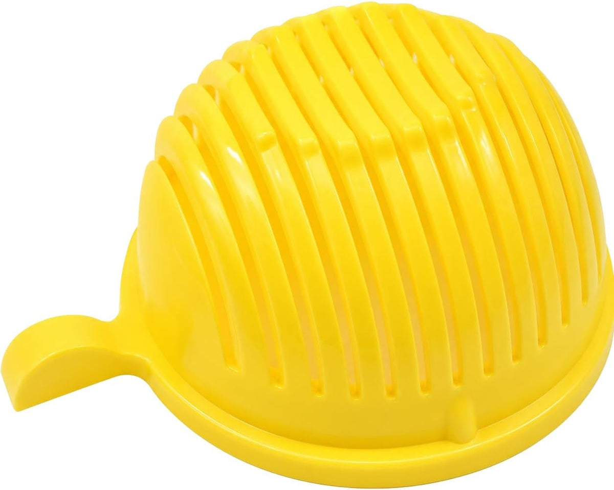 Salad Chopper Bowl with Slits, Fruit Vegetable Cutter, White