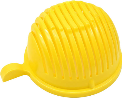Salad Chopper Bowl with Slits, Fruit Vegetable Cutter, White
