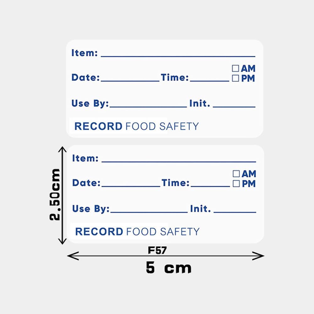 500pcs Food Safety Date Labels - Record Keeping Stickers with Pre-Printed Item, Date, Time Fields, English Letter and Number Pattern, Paper Material - for Kitchen Organization