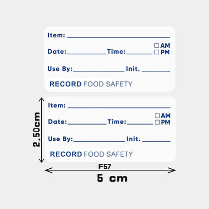 500pcs Food Safety Date Labels - Record Keeping Stickers with Pre-Printed Item, Date, Time Fields, English Letter and Number Pattern, Paper Material - for Kitchen Organization