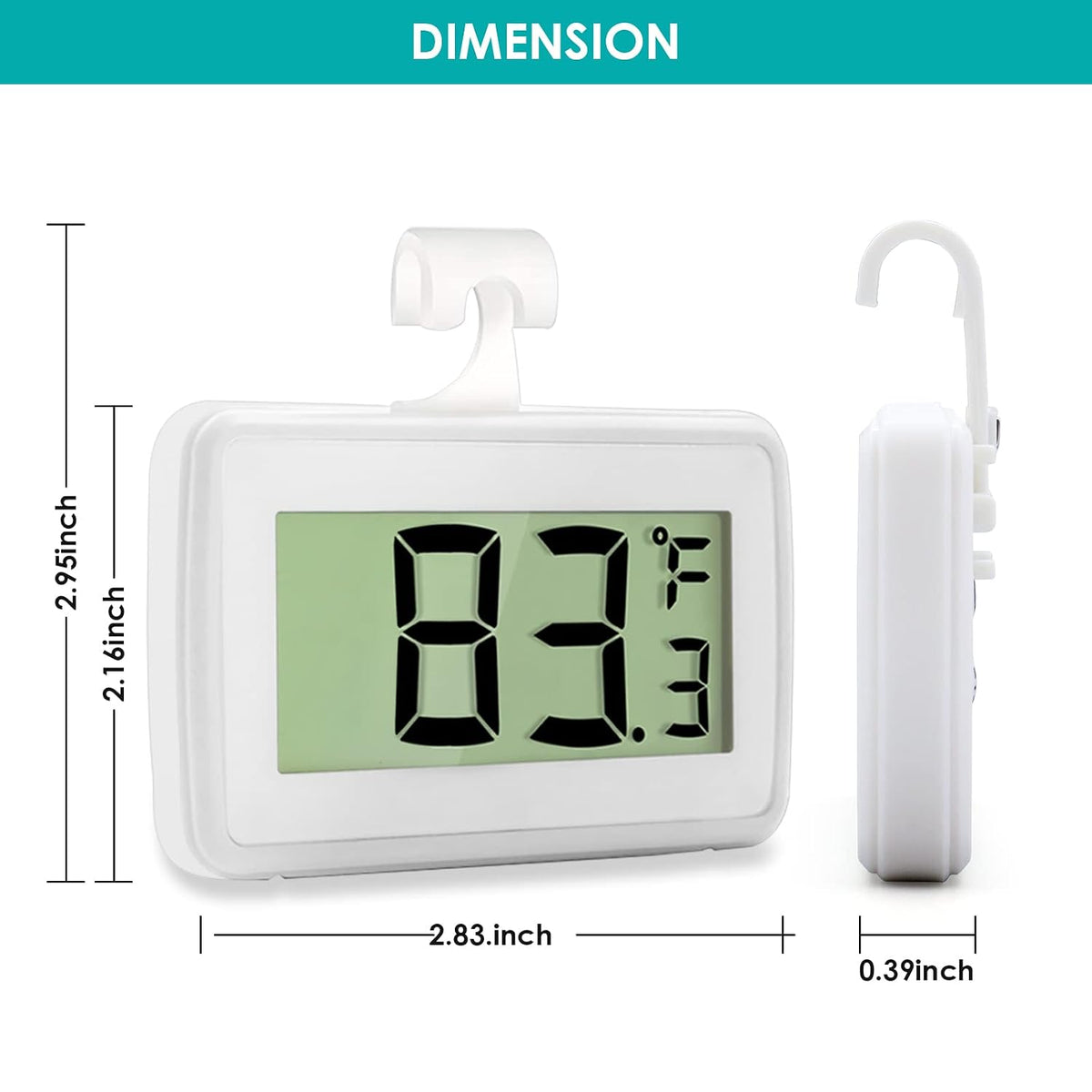 Digital Refrigerator Thermometer, Waterproof Freezer Room Thermometer,High Precision Fridge Alarm Thermometer with Hook for Kitchen Home,°C/°F Convertible