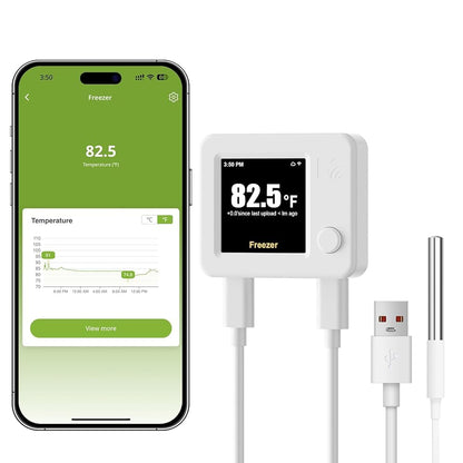MOCREO WiFi Freezer Alarm Refrigerator Thermometer, App & Email Alerts
