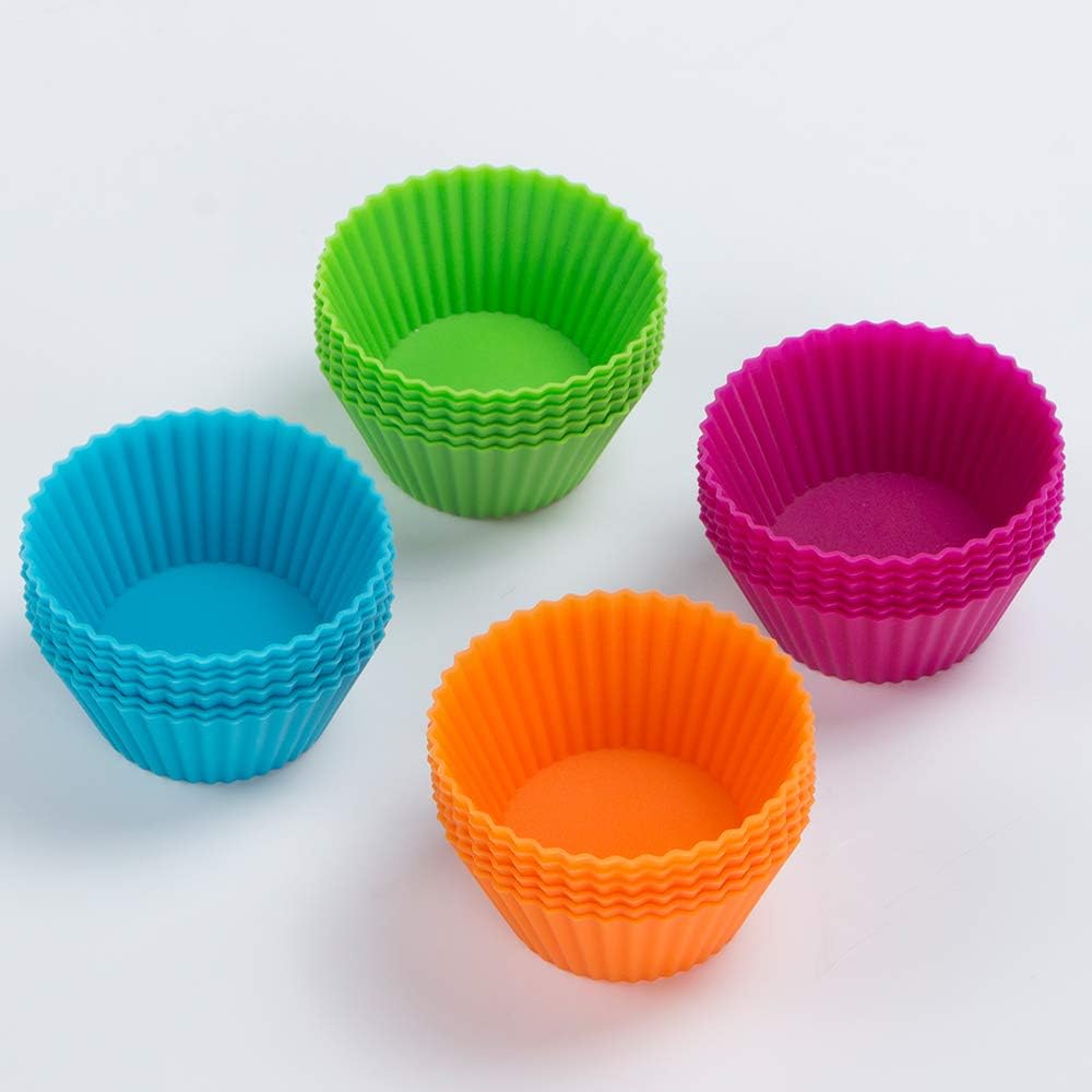 Webake Jumbo Silicone Muffin Cups, 3.5 Inch Jumbo Silicone Baking Cups Reusable Cupcake Liners Nonstick Large Cake Cups Set Stand Alone Cupcake Holder, 12 Pack Auto Cup Holder Liner