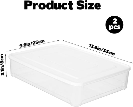 FMOACEN 2 Pack Pizza Dough Proofing Box Clear Plastic Sealed Pizza Dough Proofing Container with Lid Observable Stackable Household Rectangle Bread Fermentation Storage Trays 14 x 10 Inch