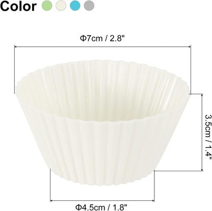 uxcell 18Pcs Silicone Cupcake Liners, Non-Stick Baking Cups, for Cooking Eggs, Baking Muffins and Make a Cake(Pink)