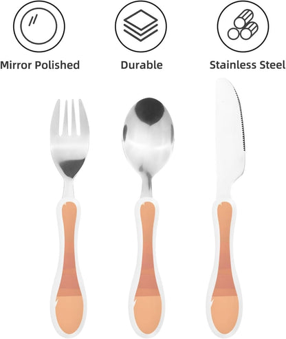 3-Piece Kids Silverware Set With Storage Case, Stainless Steel Reusable Children Safe Knife Spoon Fork Set Insects Love Children Flatware Set For Kids Lunch Box