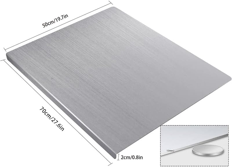 Stainless Steel Cutting Boards for Kitchen, Kneading Cutting Board Mats, Metal Cutting Board for Meat, Fruits, Vegetables, Bread, and Baking Small Cutting Boards (40 x 30cm/15.7 x 11.8 in)